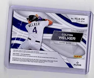Colton Welker Auto game used Jersey Spectra Baseball 2022 back